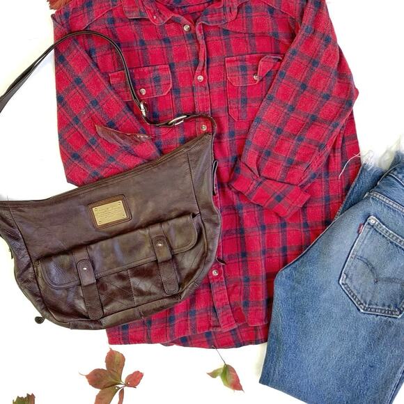 Vintage Y2K Tommy Hilfiger Chocolate Leather Shoulder Bag | 2000s Banana Style - Picture 4 of 16